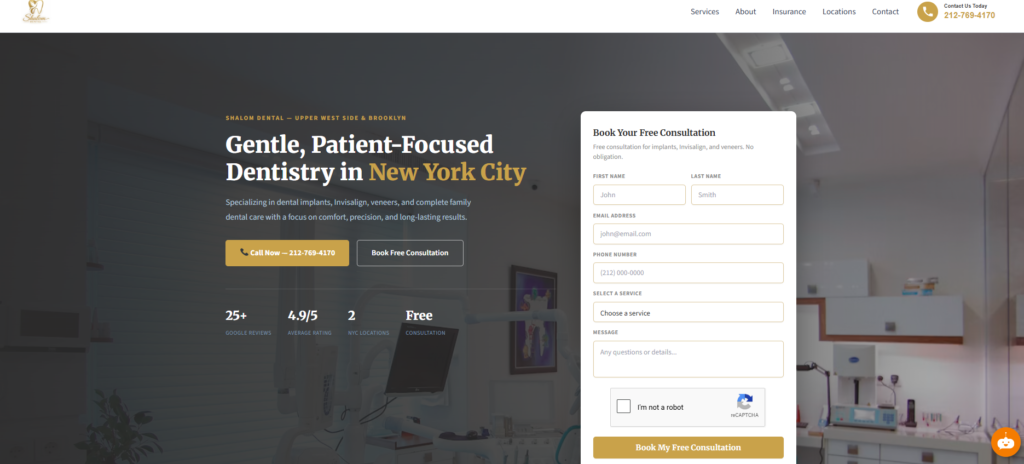 Website Design + Google Ads Emergency Dentist | NYC