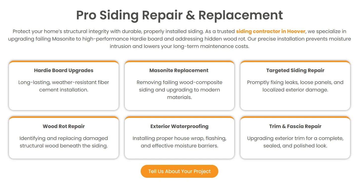 Home Repair Service (HRS) website design, screen 5