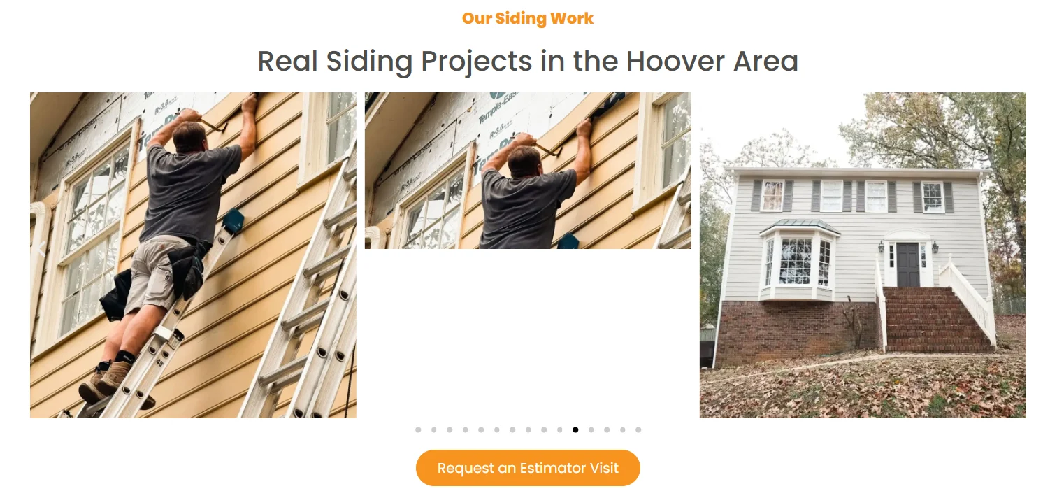 Home Repair Service (HRS) website design, screen 4