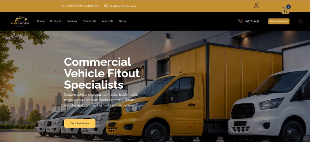 Website Design Commercial Vehicle Fitouts | Sydney, Australia