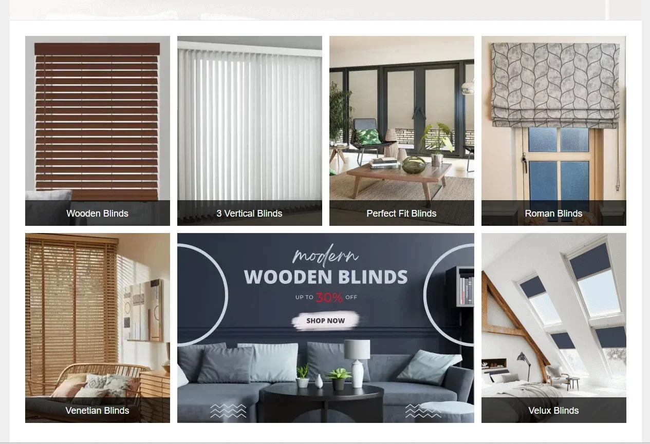 Dream Blinds UK website design, screen 2