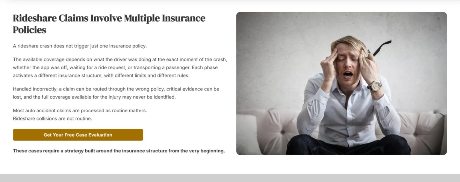 SoCal Crash Law website design, screen 2