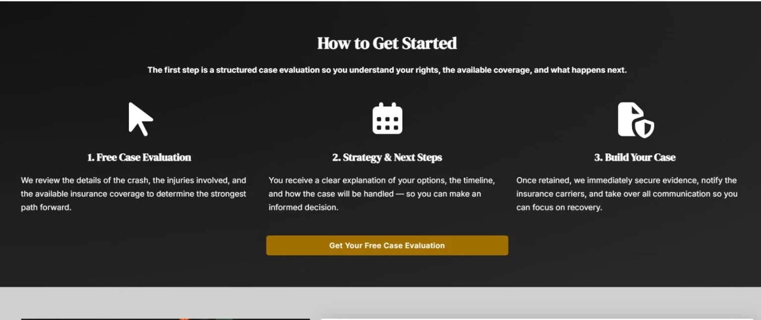 SoCal Crash Law website design, screen 5