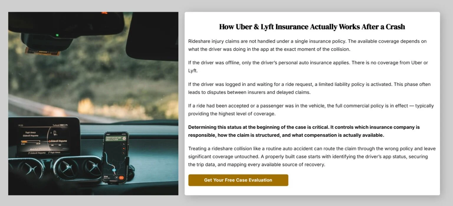 SoCal Crash Law website design, screen 6
