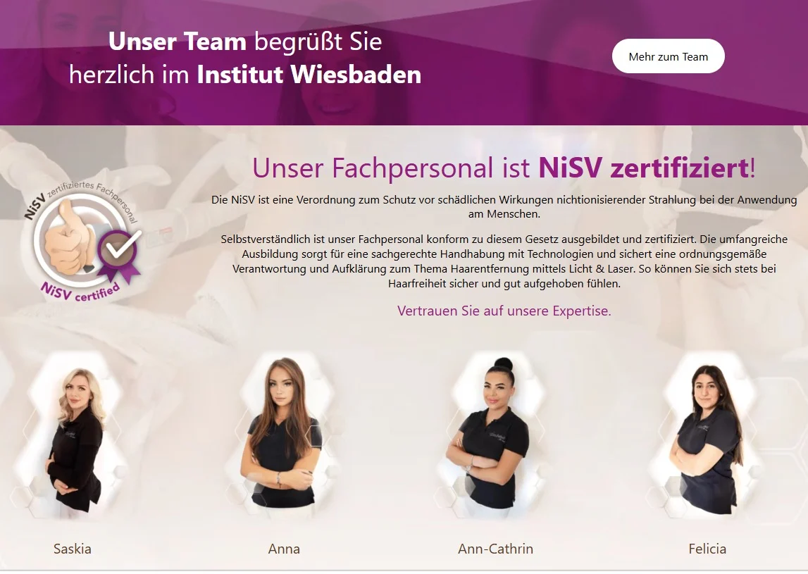 Haarfreiheit Wiesbaden website design, screen 4
