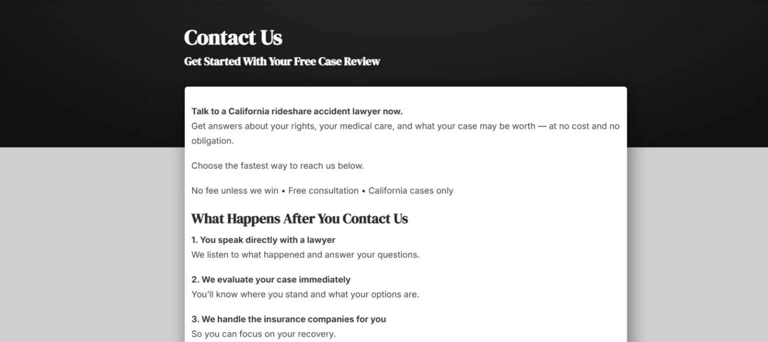 SoCal Crash Law website design, screen 7