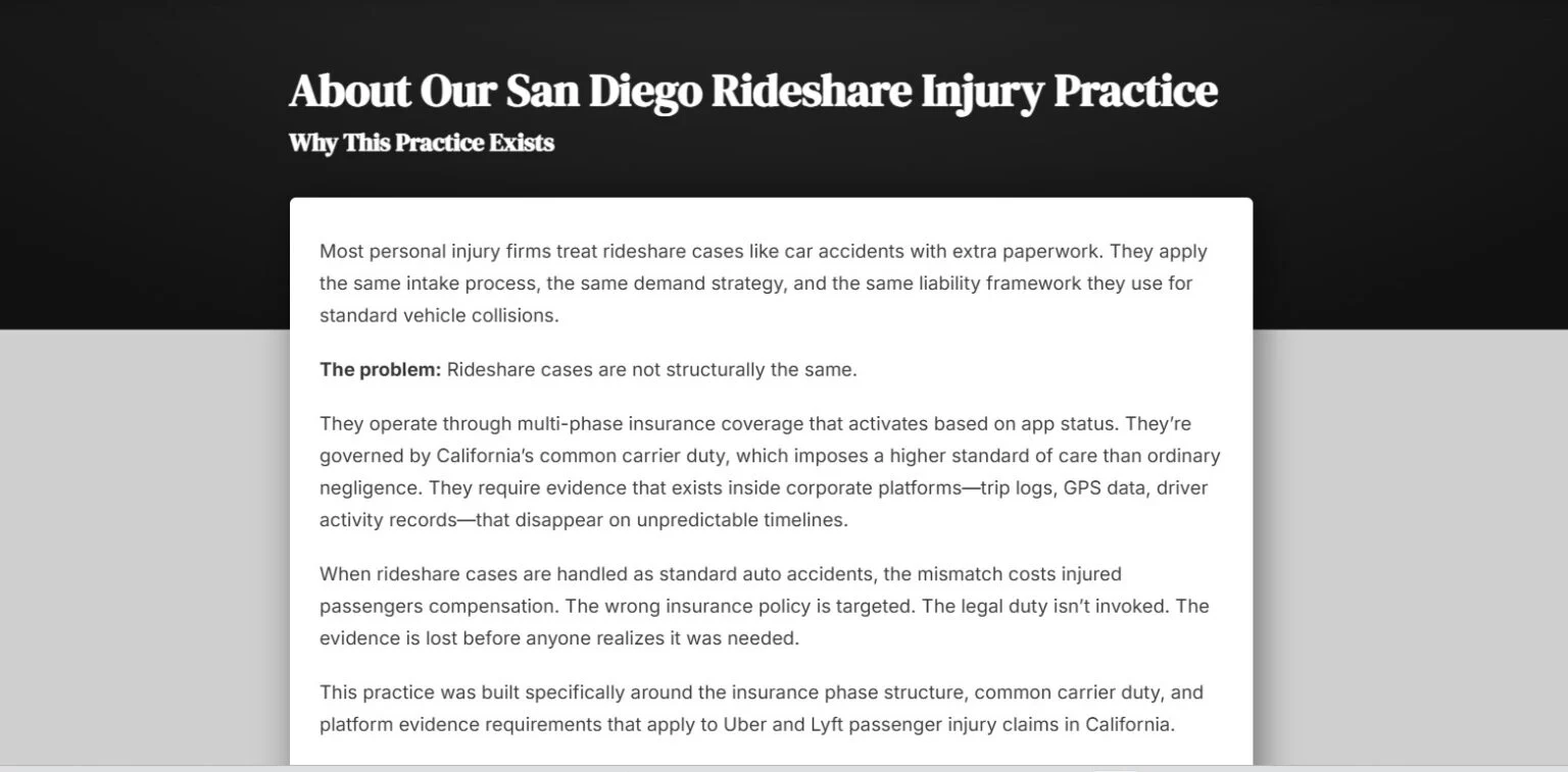 SoCal Crash Law website design, screen 8