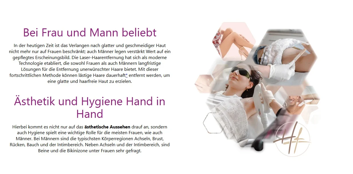 Haarfreiheit Wiesbaden website design, screen 5
