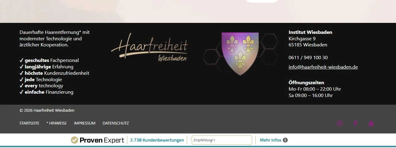 Haarfreiheit Wiesbaden website design, screen 9