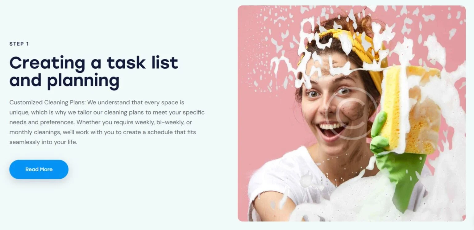 The Cleaning Ninjas website design, screen 2