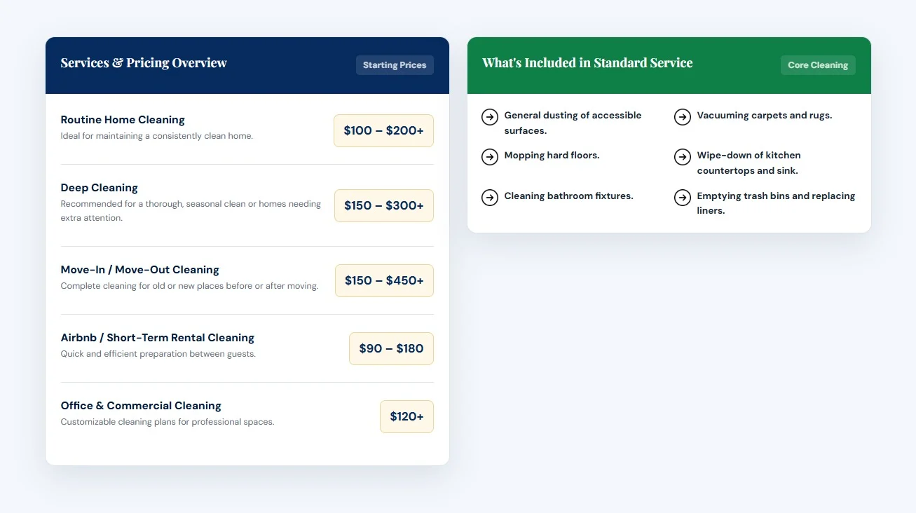 First State Cleaning Company website design, screen 4