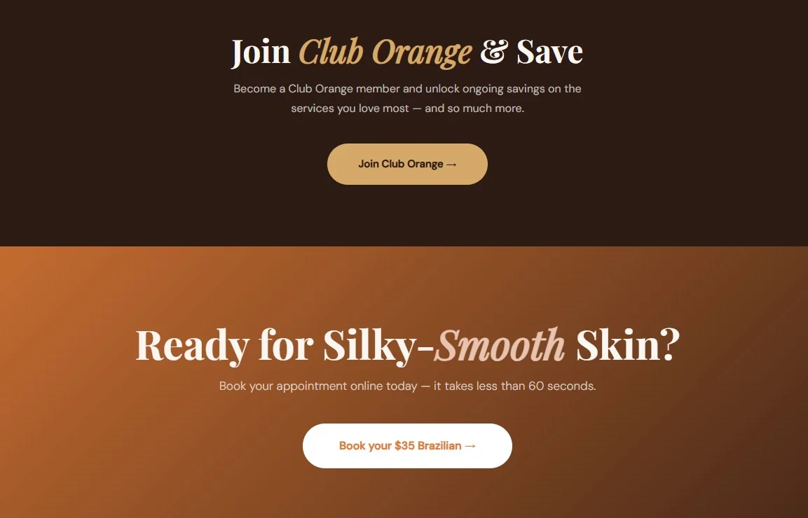 Waxing the City website design, screen 6