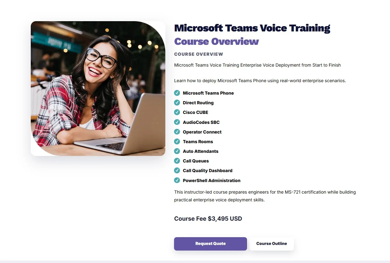 Voice Bootcamp website design, screen 3