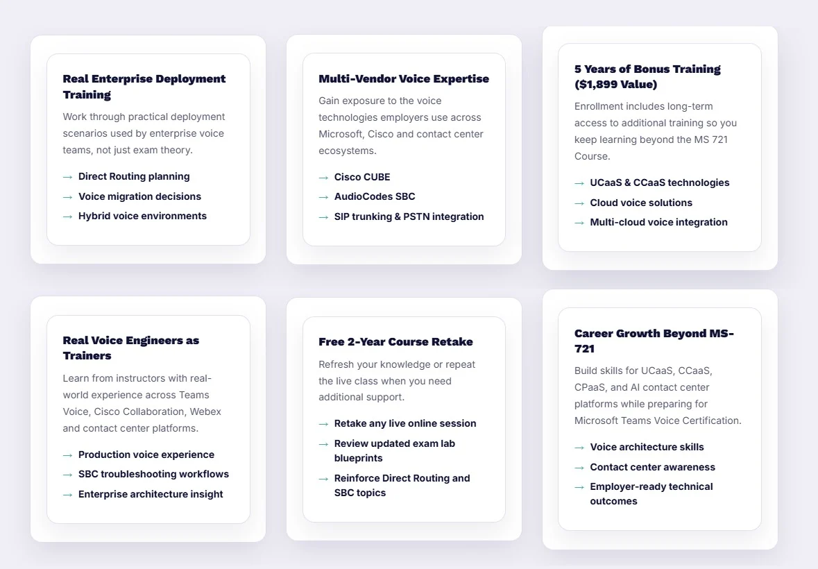 Voice Bootcamp website design, screen 5