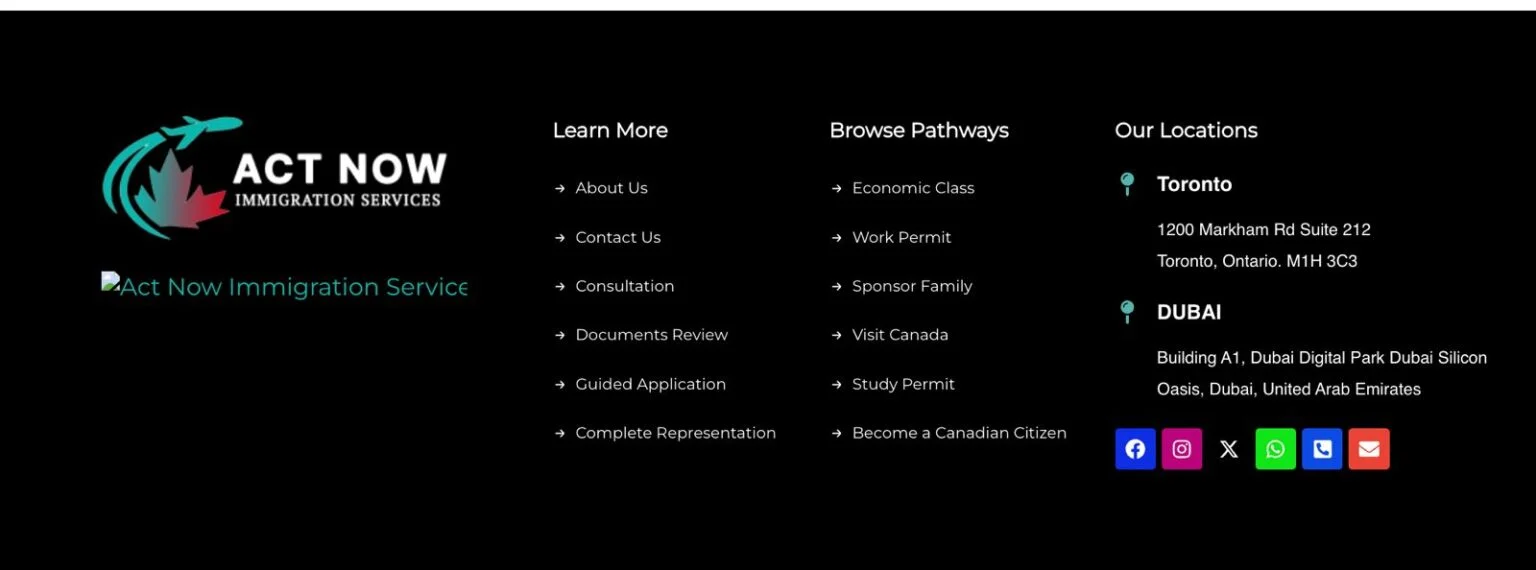 Act Now Immigration website design, screen 6
