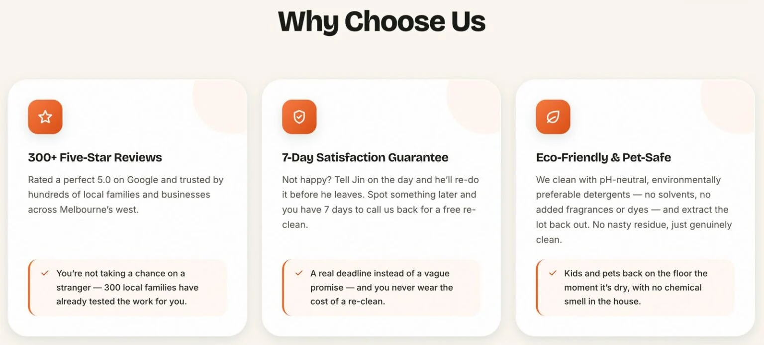 Green Lion Carpet Clean website design, screen 2