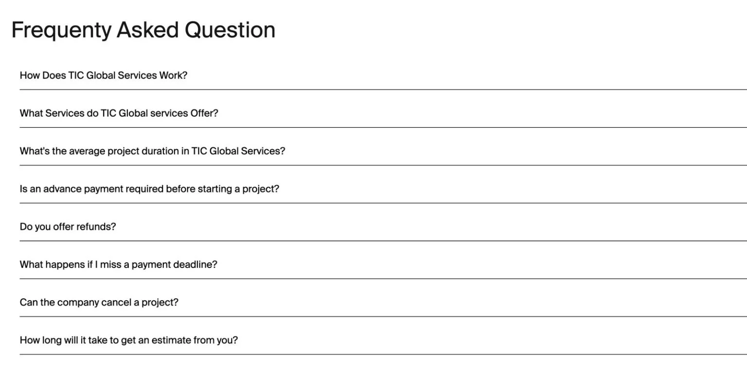 The Internet Company website design, screen 3