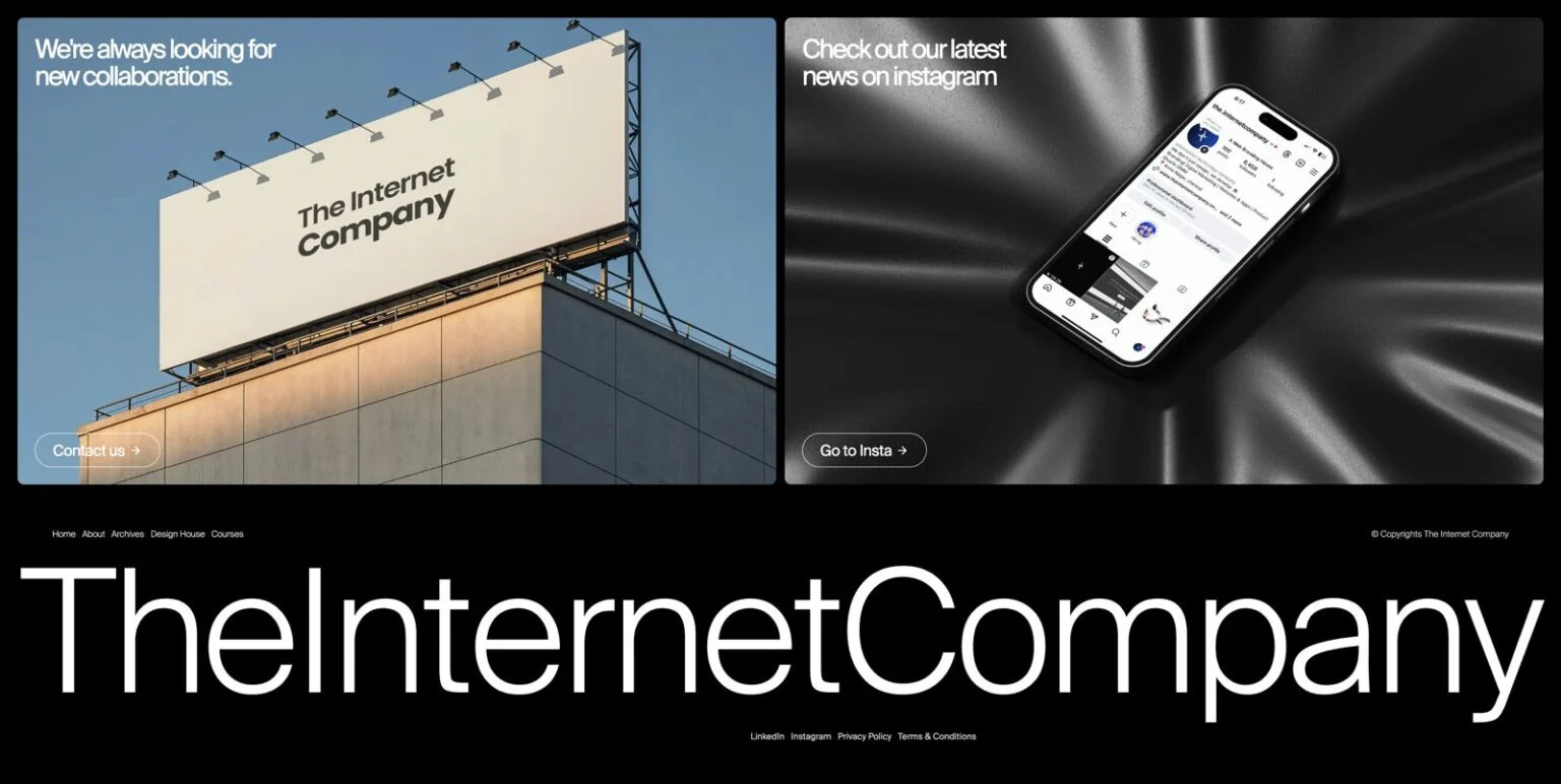 The Internet Company website design, screen 4