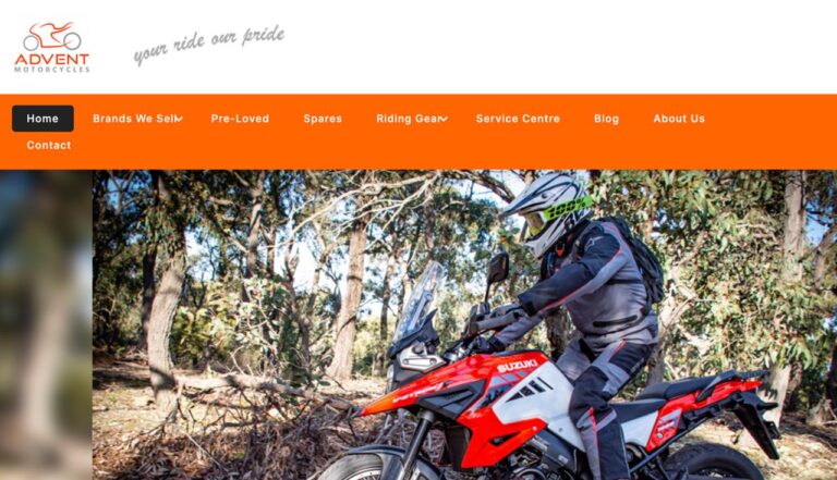 Advent Motorcycles Melbourne motorcycle finance landing page