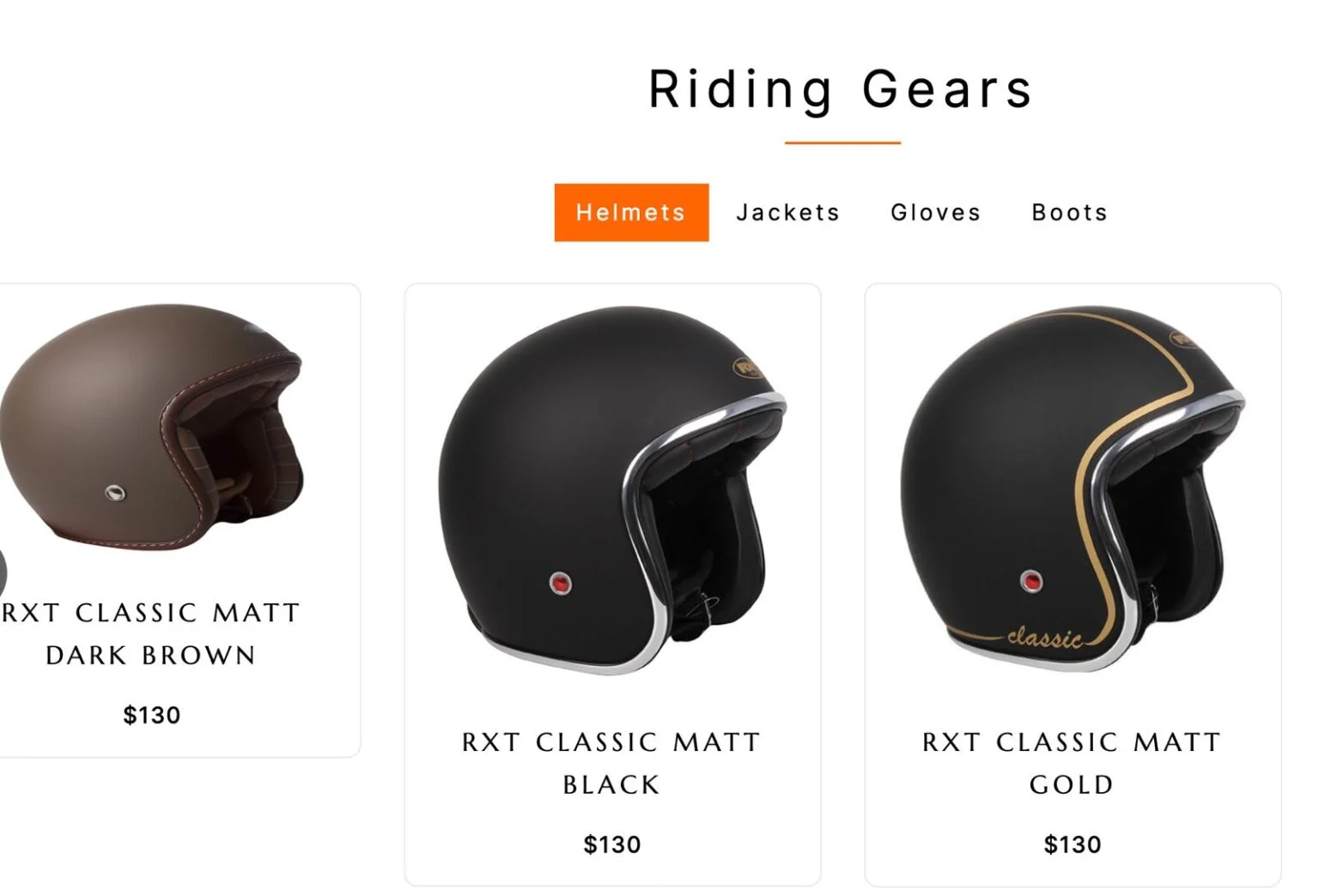 Advent Motorcycles website design, screen 4