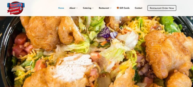 Sporty's Catering food service WordPress website design