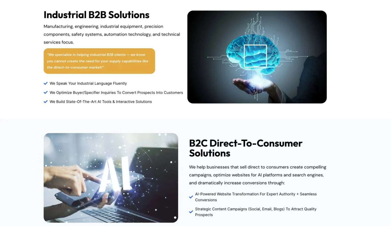 Internet Consulting Inc website design, screen 6