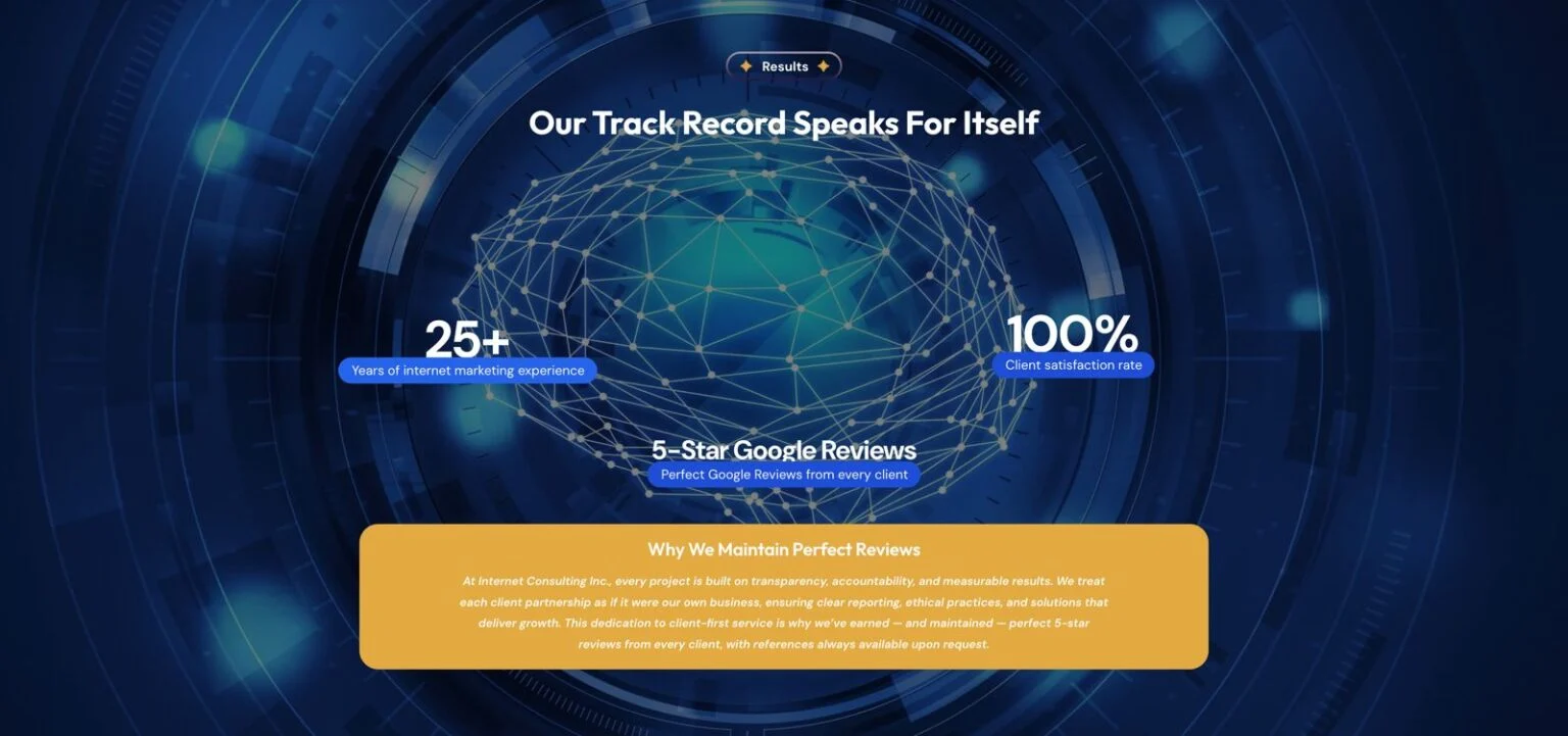 Internet Consulting Inc website design, screen 7