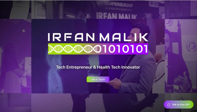 Irfan Malik AI personal brand website design