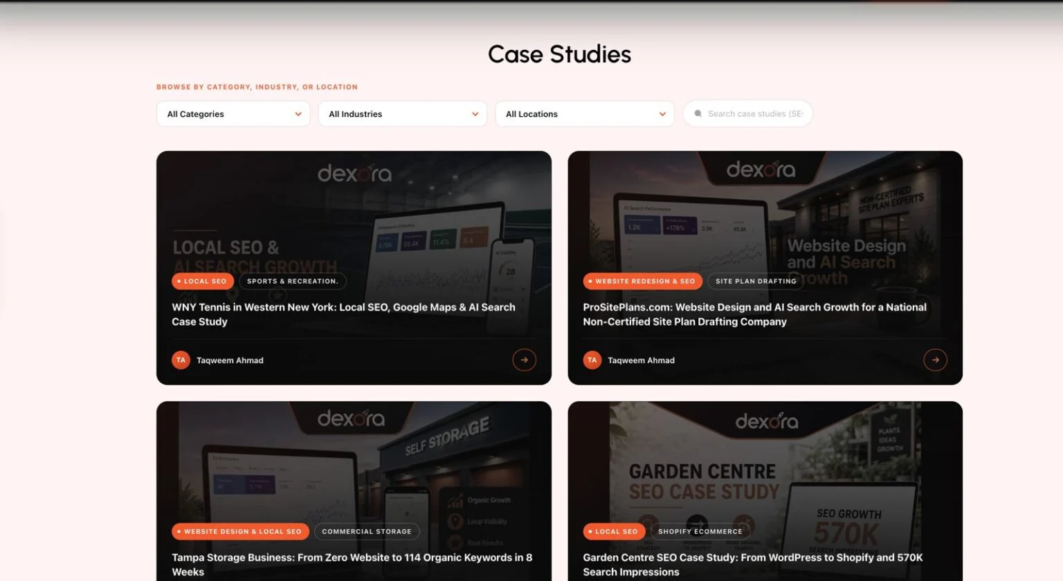 Dexora Digital website design, screen 4
