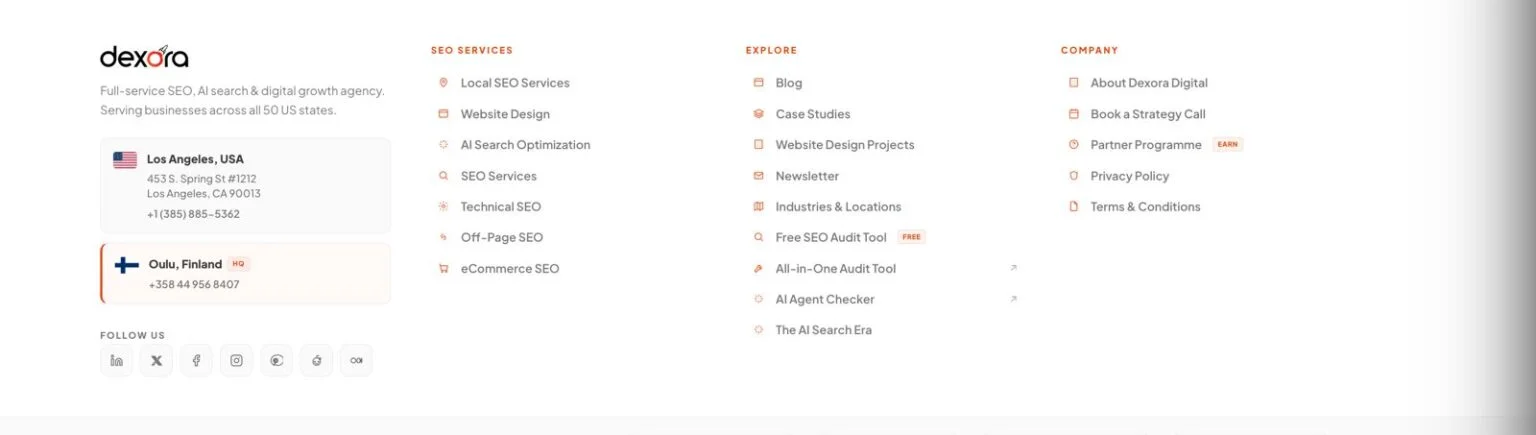 Dexora Digital website design, screen 10