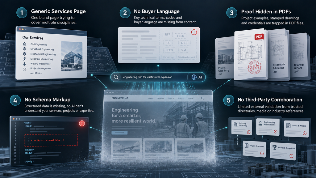 The five gaps behind almost every invisible engineering site
