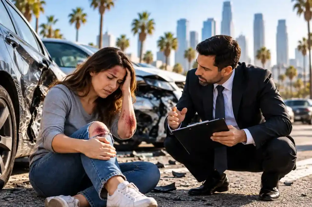 Lawyer meeting a client in a law office